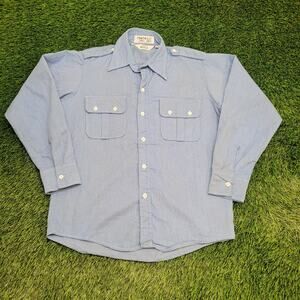 Vintage 80s Woolrich Button Shirt Large 23x30 Safari Western